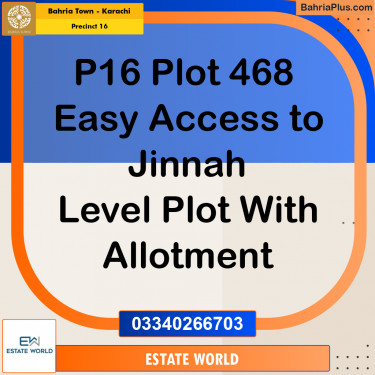 250 Sq. Yards Residential Plot for Sale in Precinct 16 -  Bahria Town, Karachi - (BP-160183)