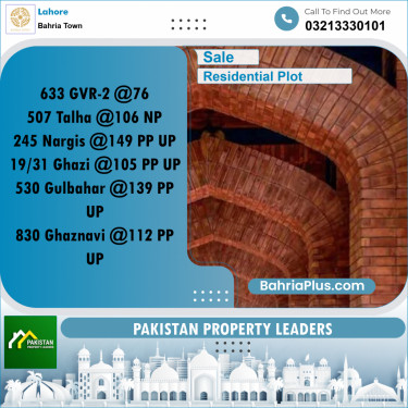 Residential Plot for Sale in Sector F - Talha Block -  Bahria Town, Lahore - (BP-160360)