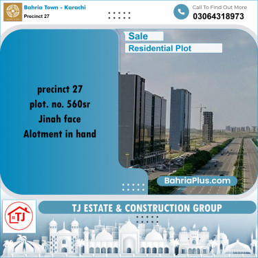 Residential Plot for Sale in Precinct 27 -  Bahria Town, Karachi - (BP-160444)