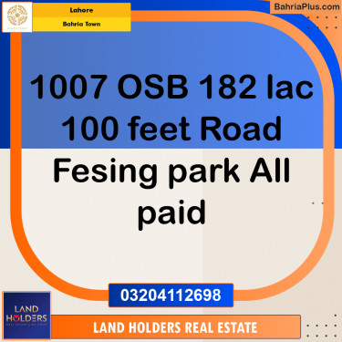 Residential Plot for Sale in Overseas B -  Bahria Town, Lahore - (BP-160555)