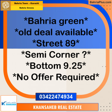 75 Sq. Yards Residential Plot for Sale in Bahria Greens -  Bahria Town, Karachi - (BP-160584)