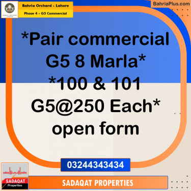 Commercial Plot for Sale in Phase 4 - G5 Commercial -  Bahria Orchard, Lahore - (BP-160617)
