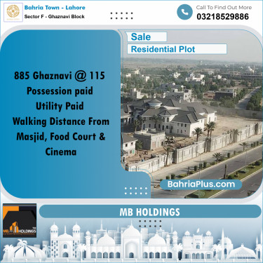 Residential Plot for Sale in Sector F - Ghaznavi Block -  Bahria Town, Lahore - (BP-160650)