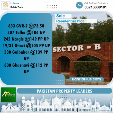 Residential Plot for Sale in Golf Phase 2 -  Bahria Town, Lahore - (BP-160697)