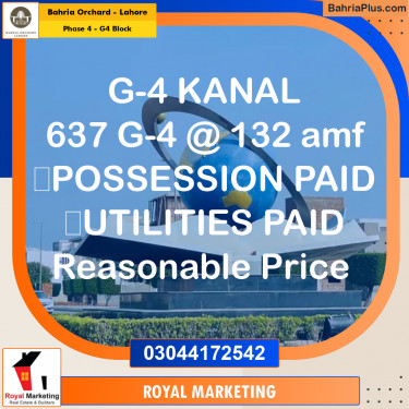 Residential Plot for Sale in Phase 4 - G4 Block -  Bahria Orchard, Lahore - (BP-160750)