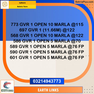 Residential Plot for Sale in Golf Phase 1 -  Bahria Town, Lahore - (BP-160796)