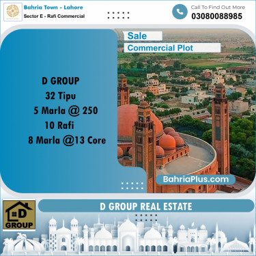 Commercial Plot for Sale in Sector E - Rafi Commercial -  Bahria Town, Lahore - (BP-160823)