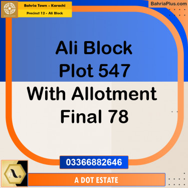 125 Sq. Yards Residential Plot for Sale in Precinct 12 - Ali Block -  Bahria Town, Karachi - (BP-160888)