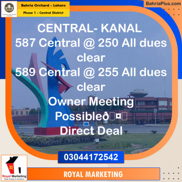 Residential Plot for Sale in Phase 1 - Central District -  Bahria Orchard, Lahore - (BP-160962)