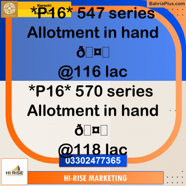 250 Sq. Yards Residential Plot for Sale in Precinct 16 -  Bahria Town, Karachi - (BP-160982)