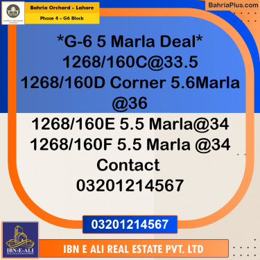 Residential Plot for Sale in Phase 4 - G6 Block -  Bahria Orchard, Lahore - (BP-161018)