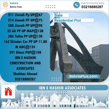 Residential Plot for Sale in Sector E - Jinnah Block -  Bahria Town, Lahore - (BP-161039)