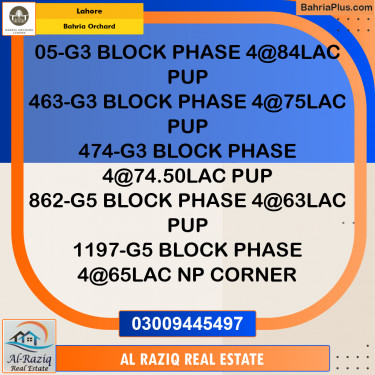 Residential Plot for Sale in Phase 4 - G3 Block -  Bahria Orchard, Lahore - (BP-161040)
