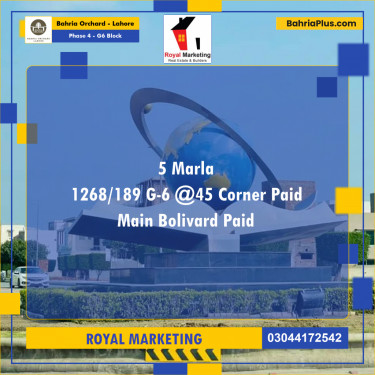 Residential Plot for Sale in Phase 4 - G6 Block -  Bahria Orchard, Lahore - (BP-161073)