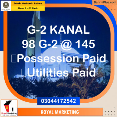 Residential Plot for Sale in Phase 4 - G2 Block -  Bahria Orchard, Lahore - (BP-161095)