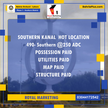 Residential Plot for Sale in Phase 1 - Southern District -  Bahria Orchard, Lahore - (BP-161120)