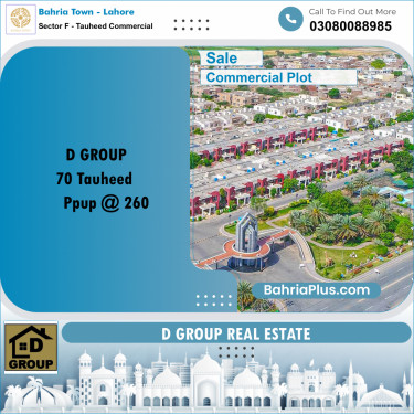 Commercial Plot for Sale in Sector F - Tauheed Commercial -  Bahria Town, Lahore - (BP-161176)