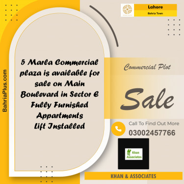Commercial Plot for Sale in Sector E - Rafi Commercial -  Bahria Town, Lahore - (BP-161207)