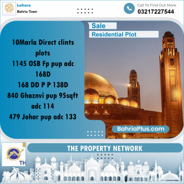 Residential Plot for Sale in Overseas B -  Bahria Town, Lahore - (BP-161296)