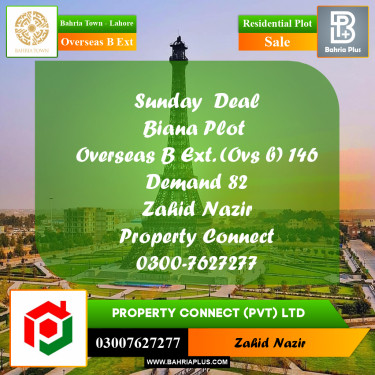 Residential Plot for Sale in Overseas B Ext -  Bahria Town, Lahore - (BP-161315)