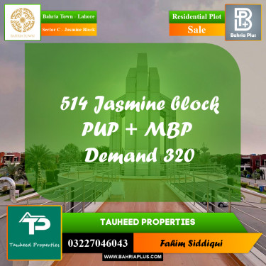 Residential Plot for Sale in Sector C - Jasmine Block -  Bahria Town, Lahore - (BP-161341)