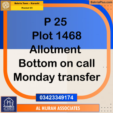 125 Sq. Yards Residential Plot for Sale in Precinct 25 -  Bahria Town, Karachi - (BP-161349)
