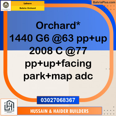 Residential Plot for Sale in Phase 4 - G6 Block -  Bahria Orchard, Lahore - (BP-161350)