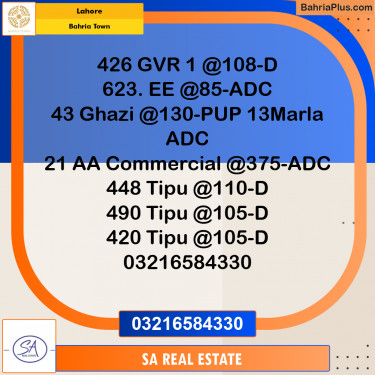 Residential Plot for Sale in Golf Phase 1 -  Bahria Town, Lahore - (BP-161471)