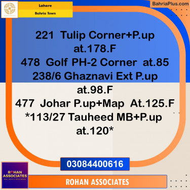 Residential Plot for Sale in Sector C - Tulip Block -  Bahria Town, Lahore - (BP-161487)