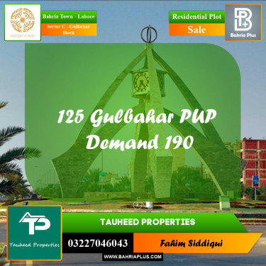 Residential Plot for Sale in Sector C - Gulbahar Block -  Bahria Town, Lahore - (BP-161489)