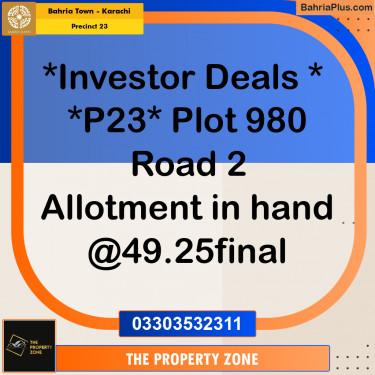 125 Sq. Yards Residential Plot for Sale in Precinct 23 -  Bahria Town, Karachi - (BP-161497)