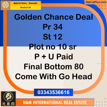 250 Sq. Yards Residential Plot for Sale in Precinct 34 -  Bahria Town, Karachi - (BP-161554)