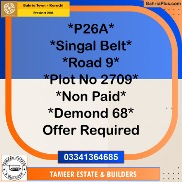 125 Sq. Yards Residential Plot for Sale in Precinct 26A -  Bahria Town, Karachi - (BP-161590)