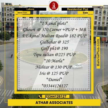 Residential Plot for Sale in Sector B - Ghouri Block -  Bahria Town, Lahore - (BP-161717)
