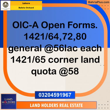 Residential Plot for Sale in OLC-A Block -  Bahria Orchard, Lahore - (BP-161722)