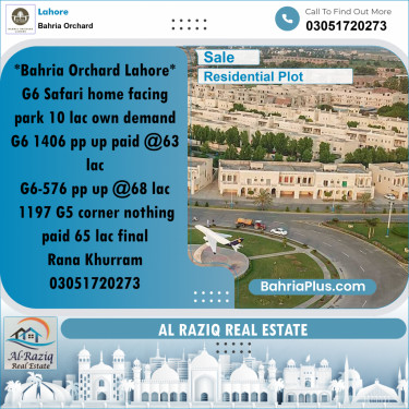 Residential Plot for Sale in Phase 4 - G6 Block -  Bahria Orchard, Lahore - (BP-161724)