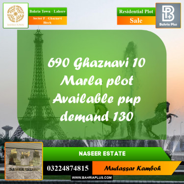 Residential Plot for Sale in Sector F - Ghaznavi Block -  Bahria Town, Lahore - (BP-161737)