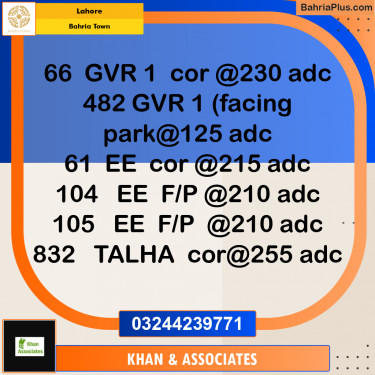 Residential Plot for Sale in Sector D - EE Block -  Bahria Town, Lahore - (BP-161759)