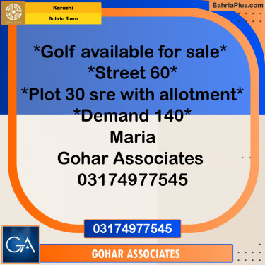 Residential Plot for Sale in Precinct 20 Golf -  Bahria Town, Karachi - (BP-161999)