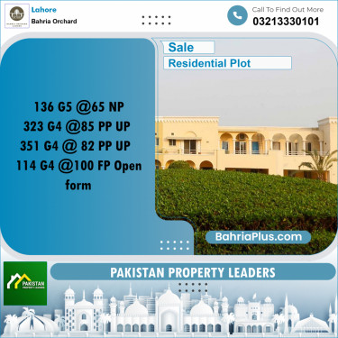 Residential Plot for Sale in Phase 4 - G5 Block -  Bahria Orchard, Lahore - (BP-162001)