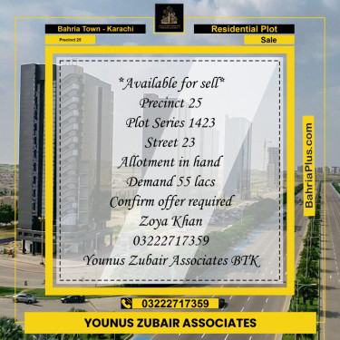 125 Sq. Yards Residential Plot for Sale in Precinct 25 -  Bahria Town, Karachi - (BP-162002)