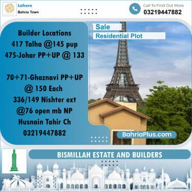 Residential Plot for Sale in Sector F - Talha Block -  Bahria Town, Lahore - (BP-162009)