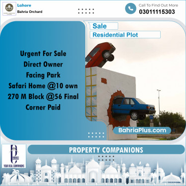 Residential Plot for Sale in Phase 4 - Safari Villas -  Bahria Orchard, Lahore - (BP-162045)
