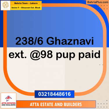 Residential Plot for Sale in Sector F - Ghaznavi Ext. Block -  Bahria Town, Lahore - (BP-162060)