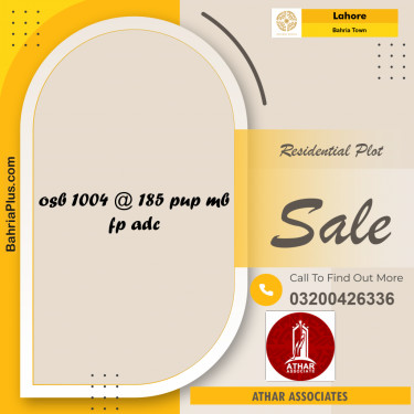 Residential Plot for Sale in Overseas B -  Bahria Town, Lahore - (BP-162061)