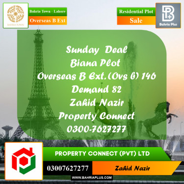 Residential Plot for Sale in Overseas B Ext -  Bahria Town, Lahore - (BP-162110)