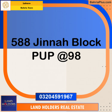 Residential Plot for Sale in Sector E - Jinnah Block -  Bahria Town, Lahore - (BP-162117)
