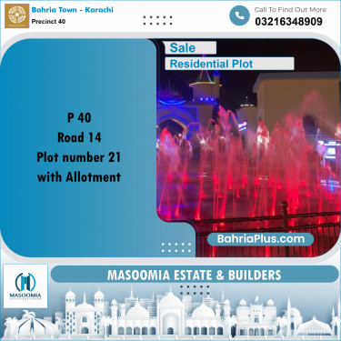 Residential Plot for Sale in Precinct 40 -  Bahria Town, Karachi - (BP-162141)