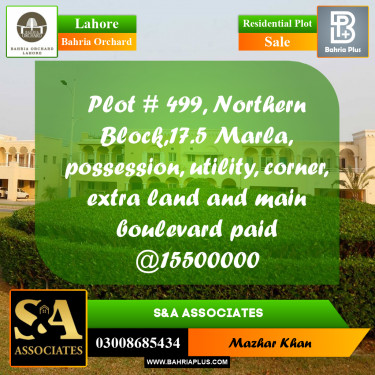 Residential Plot for Sale in Phase 1 - Northern District -  Bahria Orchard, Lahore - (BP-162161)