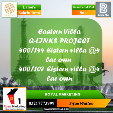 Residential Plot for Sale in Bahria Town, Lahore - (BP-162176)